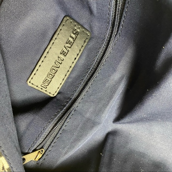 Steve Madden woven fringe beaded navy Envelope Clutch - Picture 5 of 7